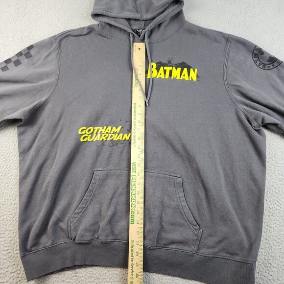 Batman Hoodie Men's 2XL XXL Gray Gotham Guardian Hooded Sweatshirt DC Comics - Picture 4 of 10